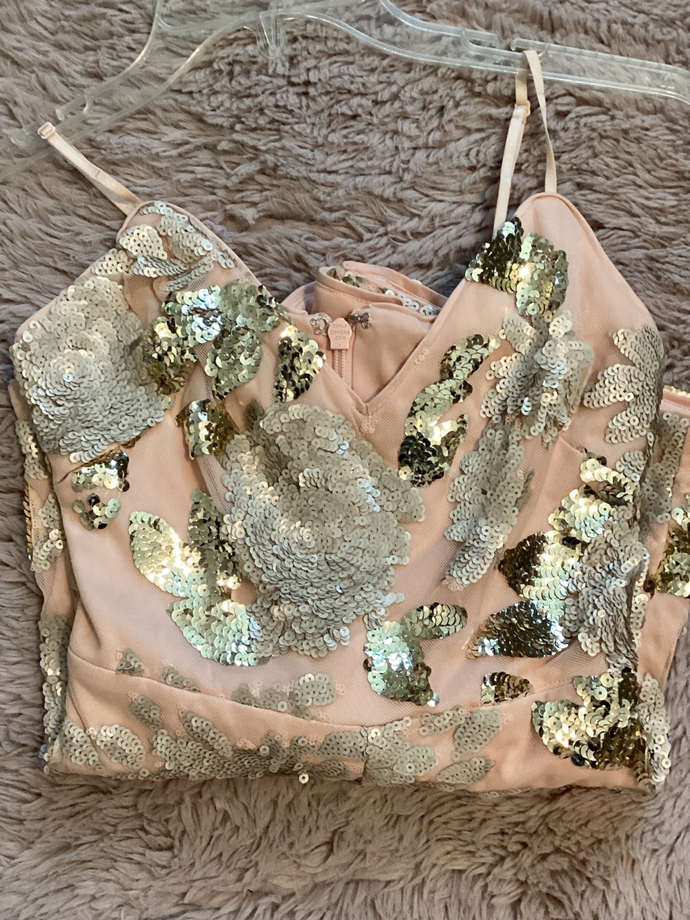bebe Pink Sequin Embellished Romper - Picture 4 of 4